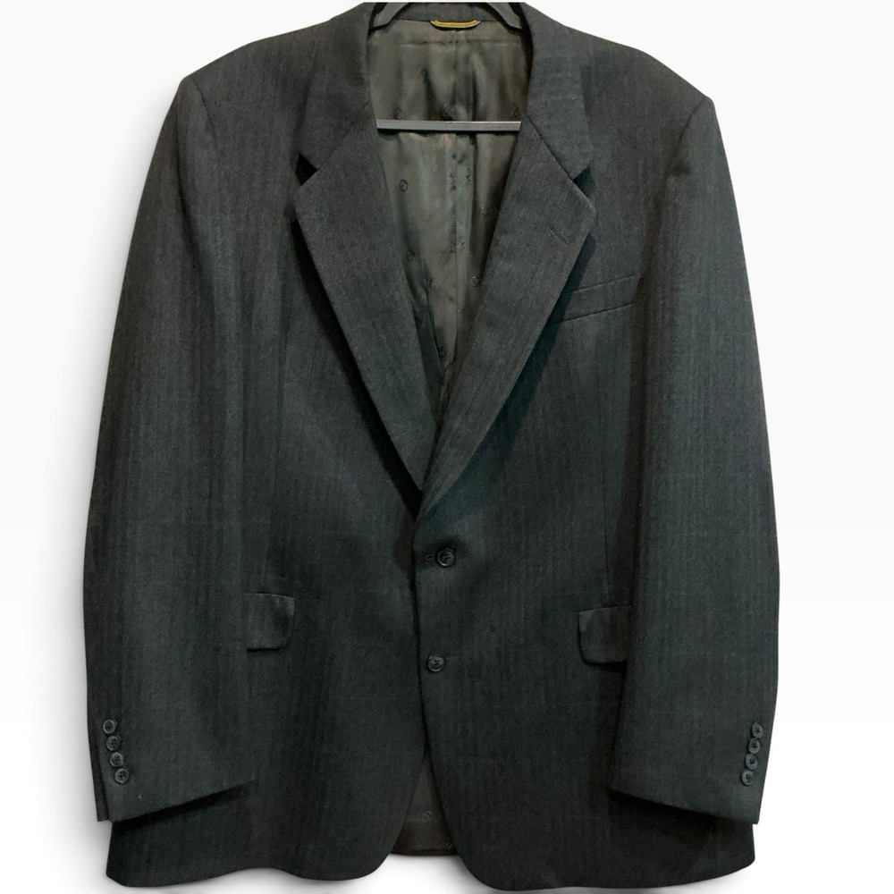 Vintage Christian Dior Paris Blazer Pure Virgin Wool Herringbone Mens 44 46